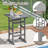 3-Piece Patio HDPE Bar Set Armchairs with Square High-Top Table Footrest Backrest -1824408891