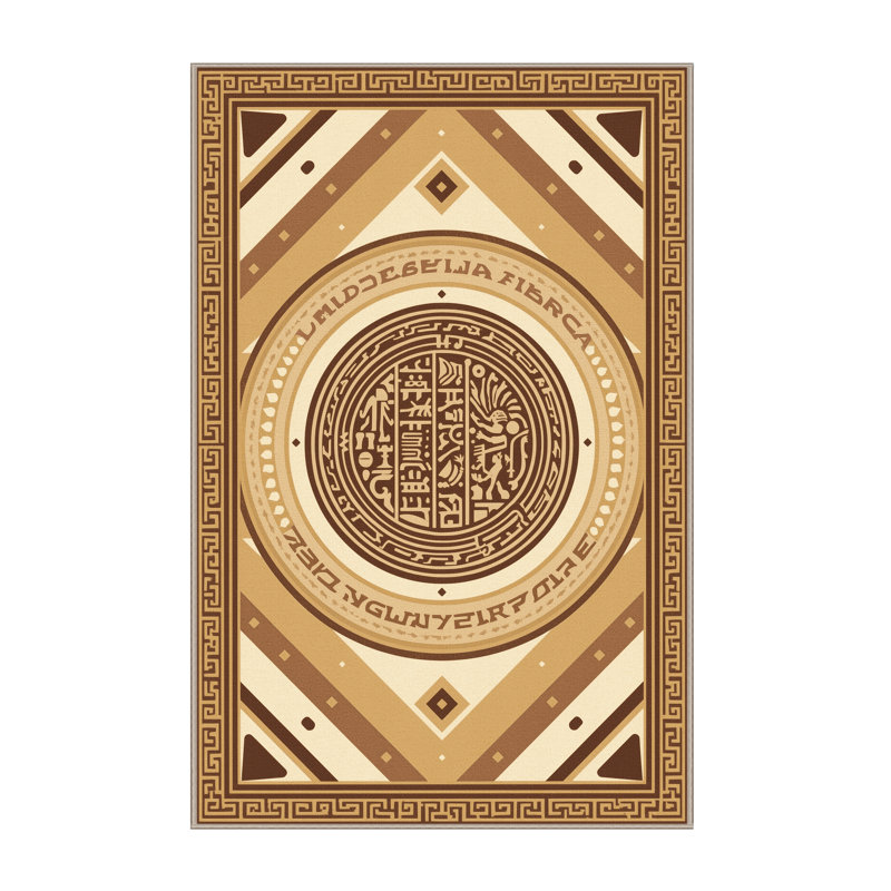 Tapis oriental classique brun / beige lavable à la machine Zack, 6 X 9