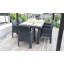 Faro Black 5 pcs Square Dining Set including seat cushions