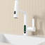 Robinet de lavabo blanc avec relevable coulissant et affichage de la température à DEL - rotatif à 360 °, 31 modes de bec, indicateur de température réglable en hauteur, robinet pour