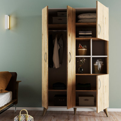 Modern Multi-Purpose Cabinet, Atlantic Pine, 41.7 x 68.5 x 18.5 inches | 100% Melamine Coated Particle Board, Thickness: 0.7 inches | Numerous Shelves, Additional Storage | Stylish & Functional for Home or Office Use
