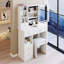 Petit meuble-lavabo de 29,2 po avec tabouret de bureau et tabouret rembourré à gauche 29,5 po, grande commande tactile, interrupteur tricolore, miroir à luminosité réglable, rangement à grande capacité, convient aux petits espaces-1348611876
