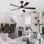  Ventilateur de plafond intérieur moderne et élégant de 52 po avec lumière et télécommande Cissline pour chambres et espaces de vie