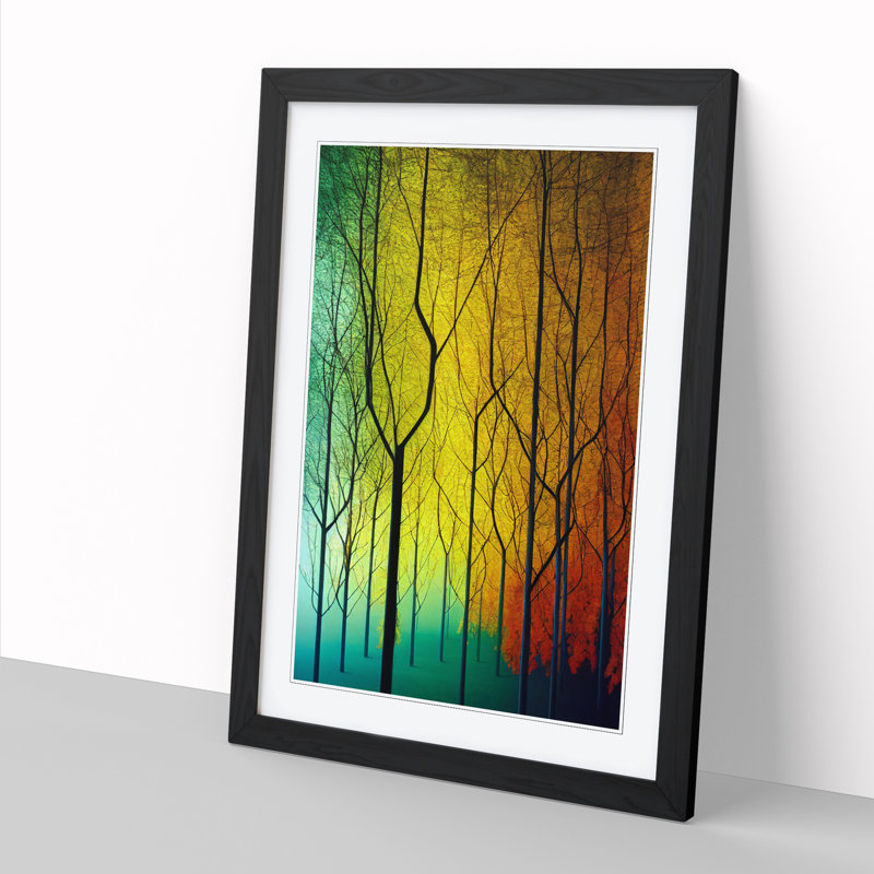 Autumn Forest Abstract Vol.3 - Single Picture Frame Print, Black Framed, 34cm H x 25cm W x 2cm D
