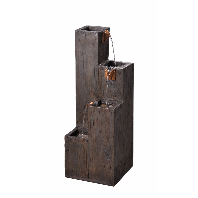 Lincoln Cascading Floor Fountain - Woodgrain
