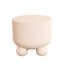 Table d'appoint ronde d'extérieur de 45,7 cm (18 po), table décorative de patio aspect pierre avec piètement sculptural à trois boules