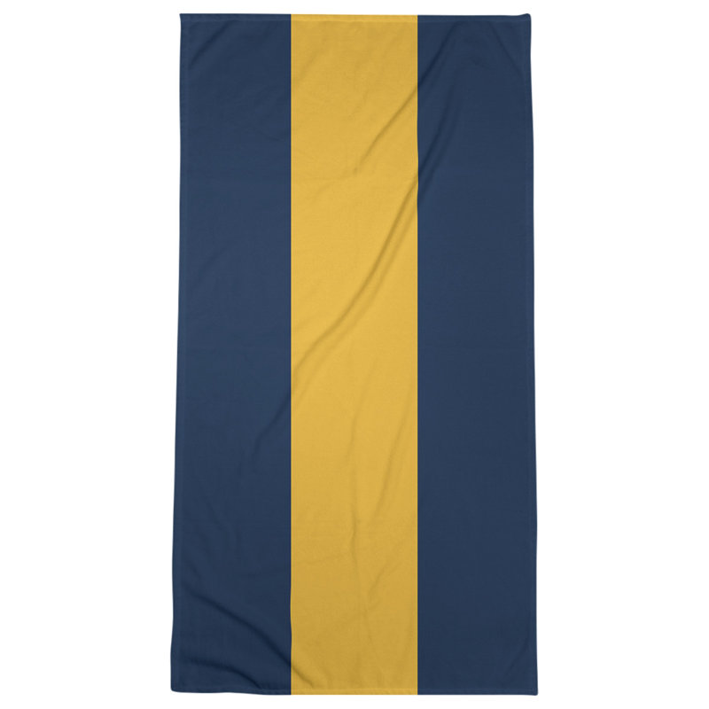 Nashville Lightweight Bath Towel, Blue/Gold/Blue, Poly/Cotton