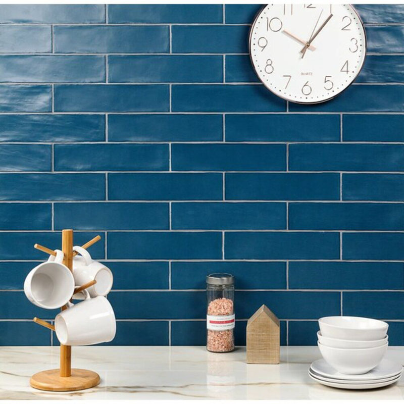 Bayou 3X12 Matte Ceramic Wall Tile, Marine