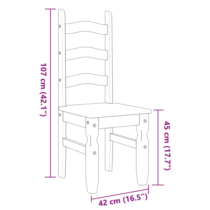 Tamms 45cm H Solid Wood Side Chair, White/Brown