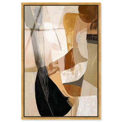 Art mural en verre acrylique ultrabrillant Tactile Profondeur II, ton bohème de terre par Art Remedy, cadre doré, 24 x 36