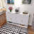 Farmhouse Sideboard With 3 Drawers & 4 Doors,59.1" Multi-Functional Storage Buffet With Adjustable Shelf And Open Storage Compartments,White-705939543