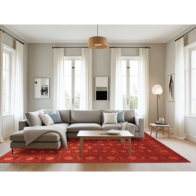 Tapis de zone rouge/brun contemporain, Rectangle 8 pi x 12 pi
