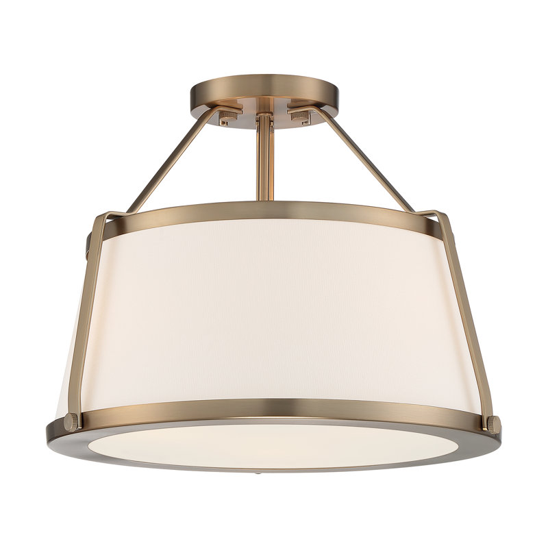 Plafonnier semi-encastré 3 lumières 15,5 po Vonnie, Laiton bruni