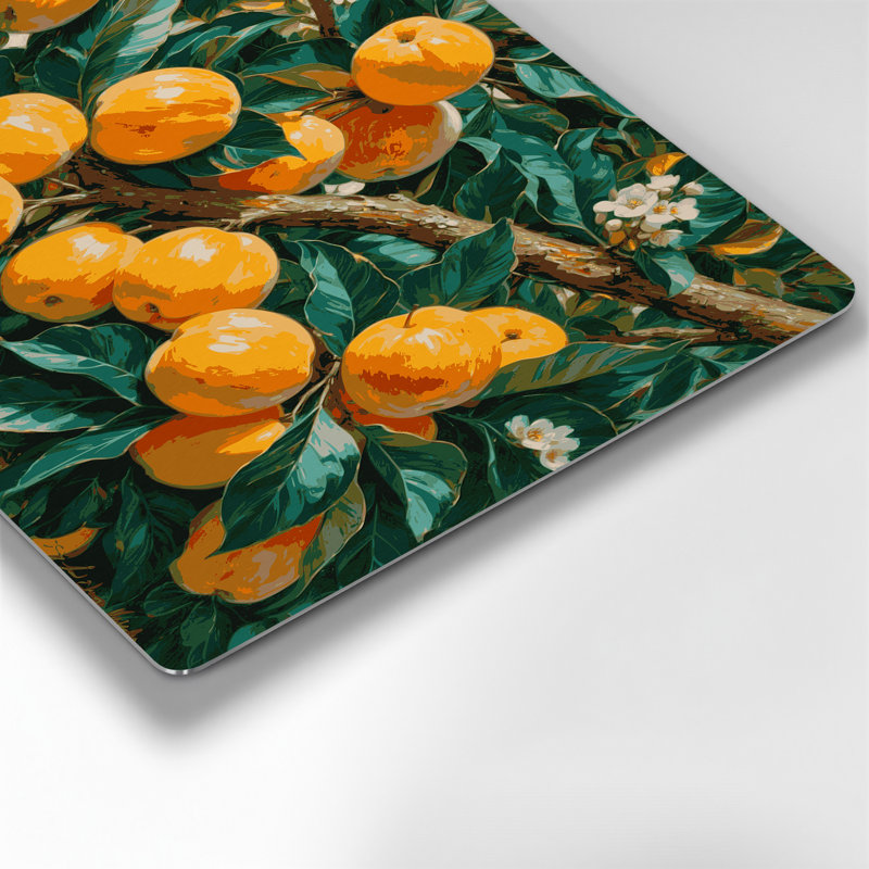 «Fruit Loquat», art mural en métal vert, H 20 po x l 30 po