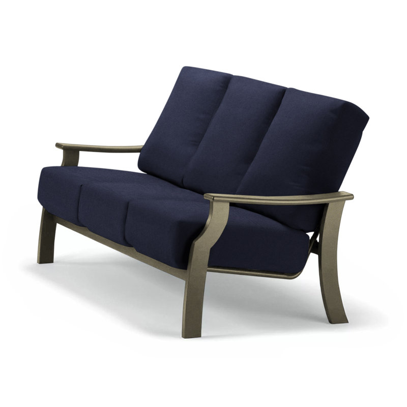 St. Catherine 74'' Wide Patio Sofa with Cushions, Canvas Navy Sunbrella® Canvas, Beachwood