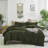 Solid Color Comforter Dark Color 3 PCs Bedding Set Deep Color Bed Comforter Set-115667177-115922240