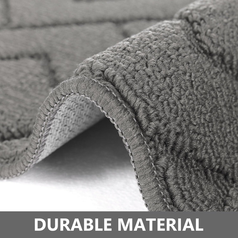 2 Pieces Super Absorbent Polypropylene Non-Slip Rug,Soft Comfort Floor Mat,Machine Wash For Kitchen,Hallway,Office,Sink,Laundry(20" X 31.5"+20" X 48",Grey)