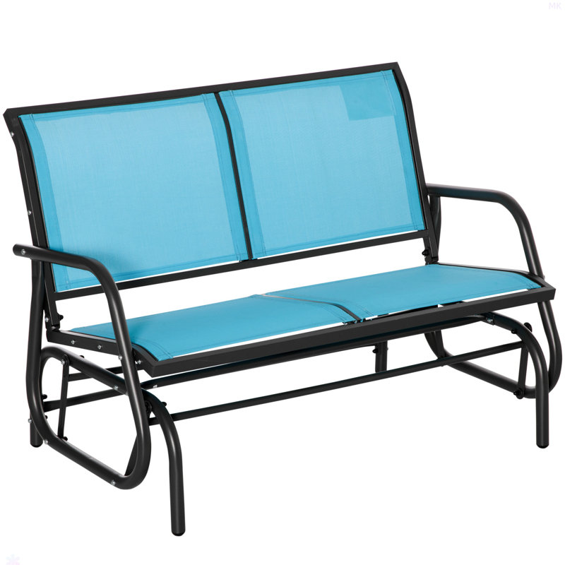 Banc oscillant extérieur pour 2 personnes Outsunny, Bleu