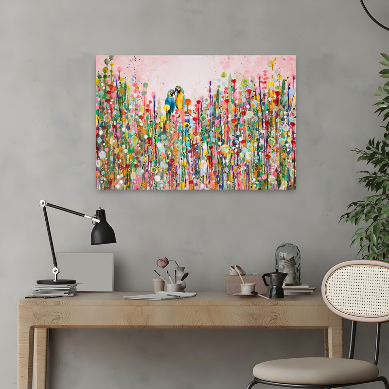 Art contemporain, fleur tropicale, art tropical, H 16 po x l 24 po