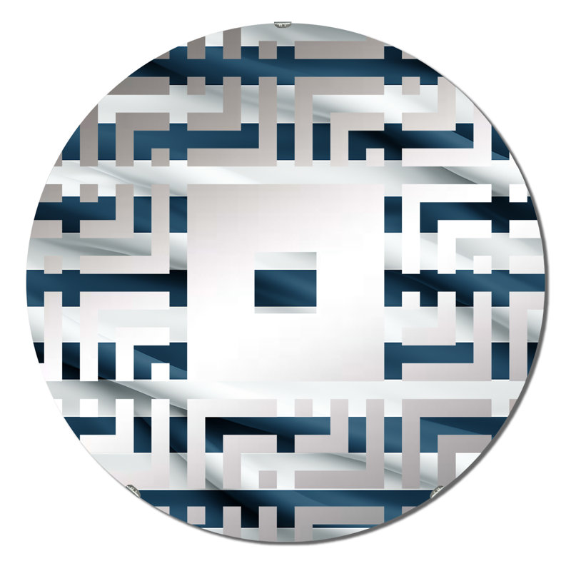 Nautical Blue Stripes Coastal Pattern - Square Wall Mirror, 23.6" x 23.6"