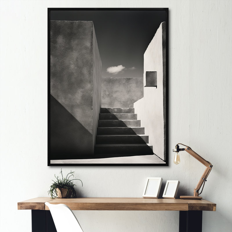 «Pure Serenity Minimalisme Scenery» sur toile imprimée, Cadre flottant noir, H 44 po x l 34 po