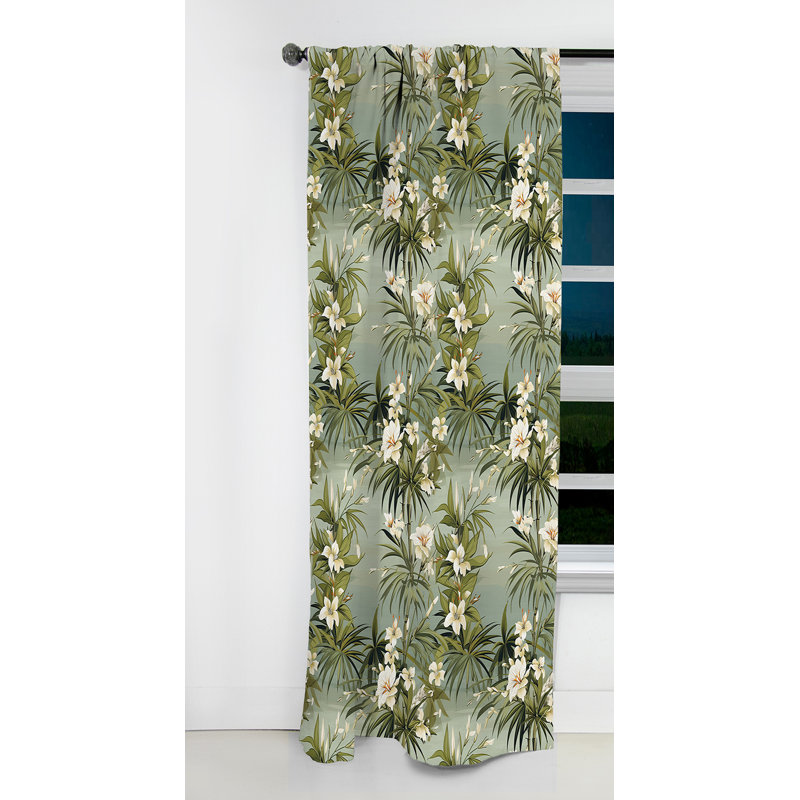 Bamboo Reflections Tropical Motif III - Rideau à motif floral - Rideau occultant - 1 panneau, L 52 po x L 84 po