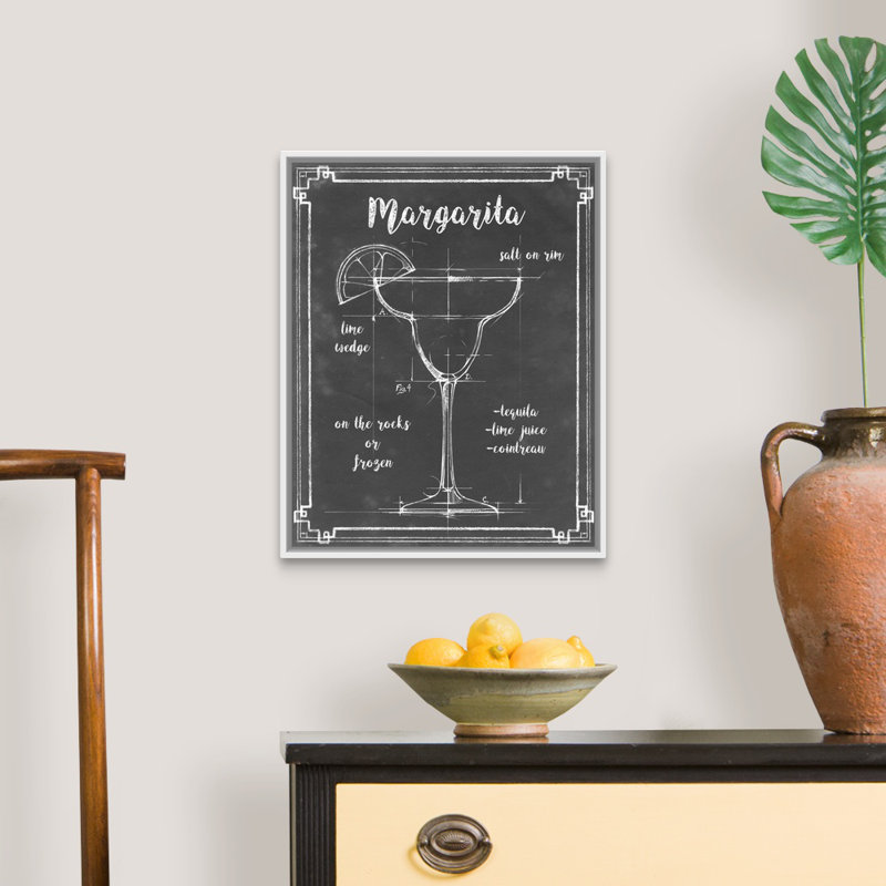 Mixology VI - Impression sur toile, H 21,7 po x l 17,7 po x P 1,75 po, Cadre flottant blanc