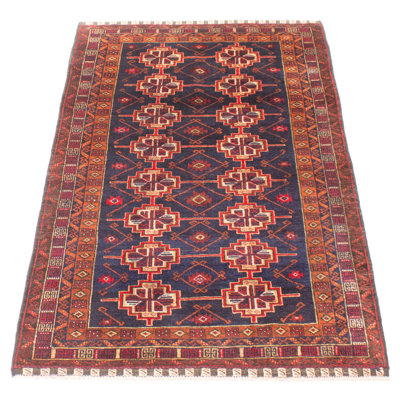 Tapis bleu marine 3 pi 5 po x 6 pi Teimani