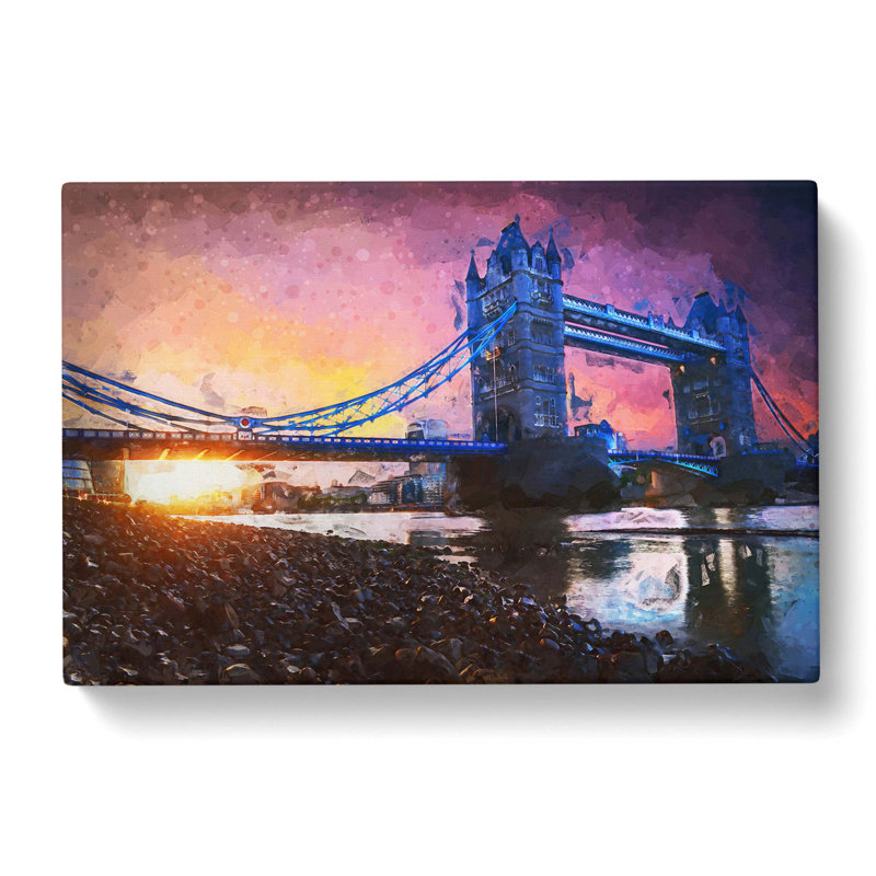 Tower Bridge In London England In Abstract - Wrapped Canvas Painting, 35cm H x 50cm W x 3cm D