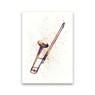 Trombone Watercolour by Michael Tompsett - Print