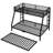 Metal Bunk Bed with Trundle, Black-114313894