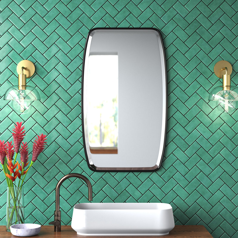 Rosedale Metal Oval Mirror, Black