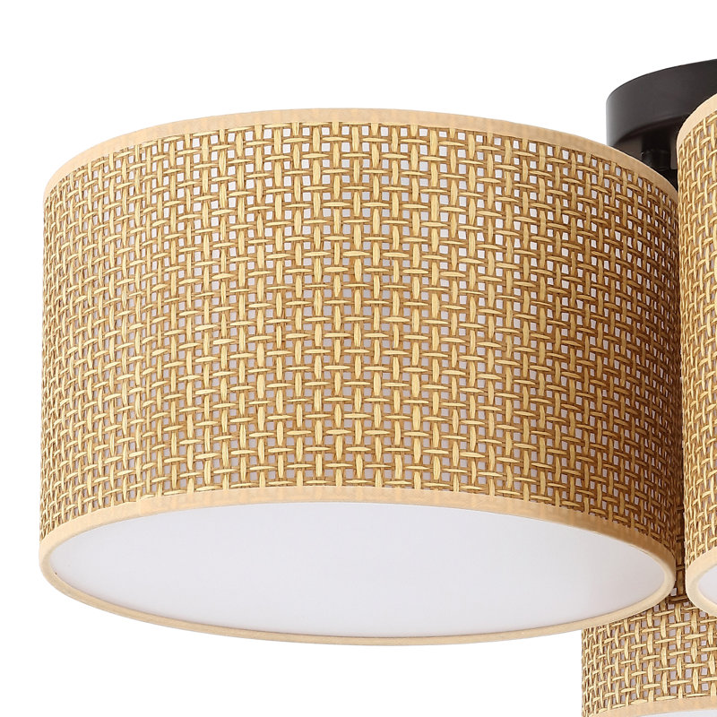 Plafonnier encastré 3 lumières tissé à la main