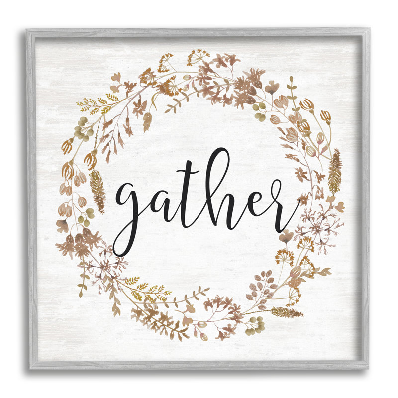 Rustic Gather Script, H 24 po x l 24 po x P 1,5 po, Estampe numérique Farmhouse