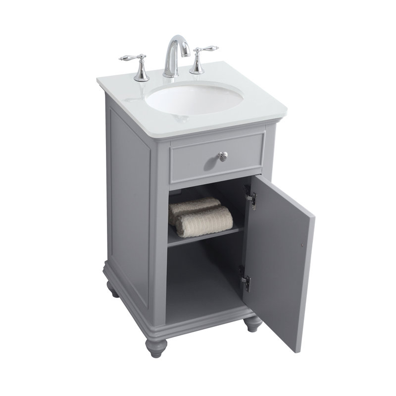 Otto 19'' Single Bathroom Vanity with Top, Antique White, Ivory White