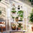 Height Wood Large Greenhouse Balcony Portable Cold Frame With Wheels, Adjustable Shelves And Openable Roof-111030829
