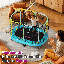 Trampoline ovale pour enfants 60 po, trampoline pour tout-petits d'intérieur et d'extérieur de 5 pi avec enceinte sécuritaire, barre de gymnastique réglable, balançoire et jouets pour garçons et filles âgés de 1 à 8 ans-117435507
