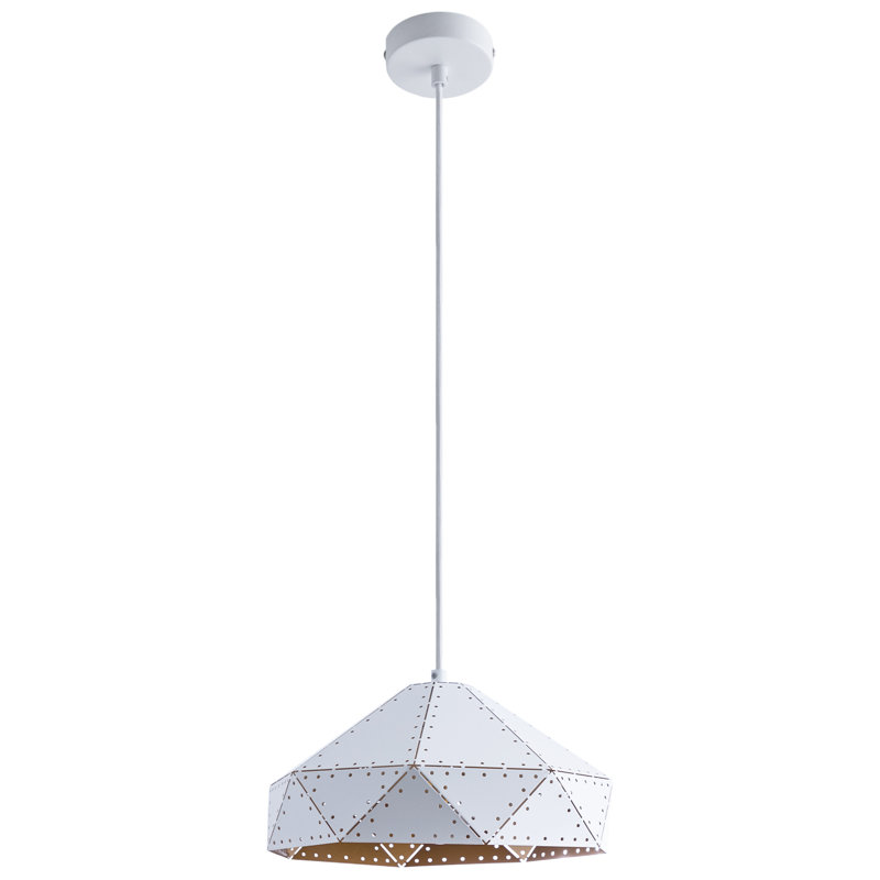 Poe 1 - Light Single Pendant, White/Gold