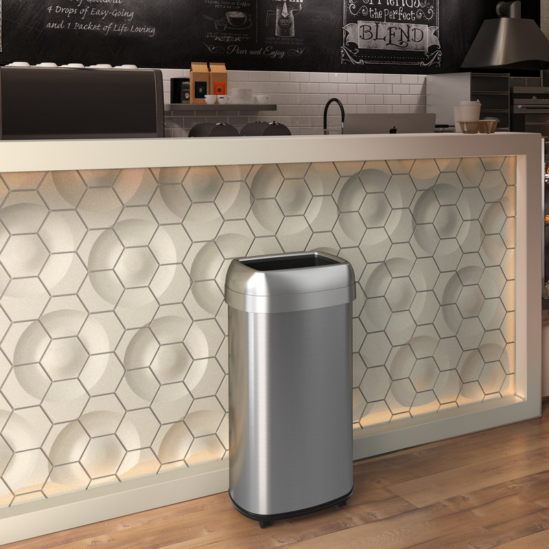 Poubelle de cuisine à dessus ouvert avec roulettes Itouchless, 16 gal