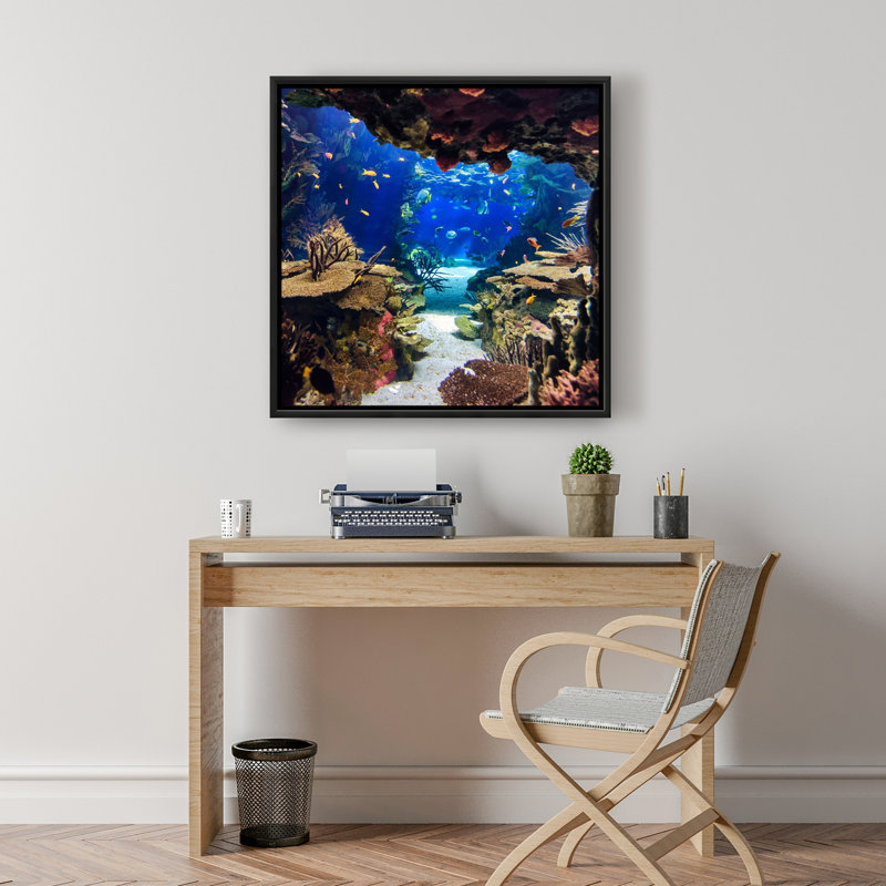 Aquarium - Toile encadrée mauve pour la décoration intérieure | Reproduction d'art