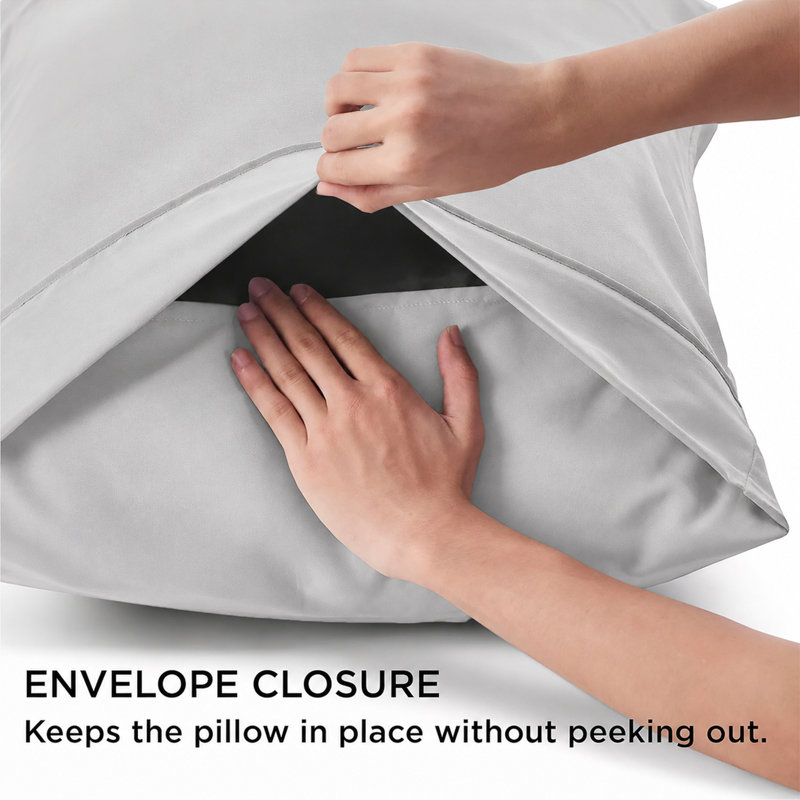 Aspire Homeware Super Soft & Breathable Microfiber Dyed Pillowcase (Pack Of 2), White
