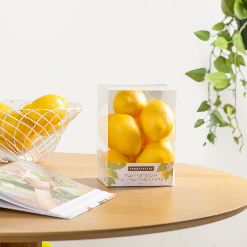 Orchard Lifelike Artificial Lemons (Set of 8), Yellow
