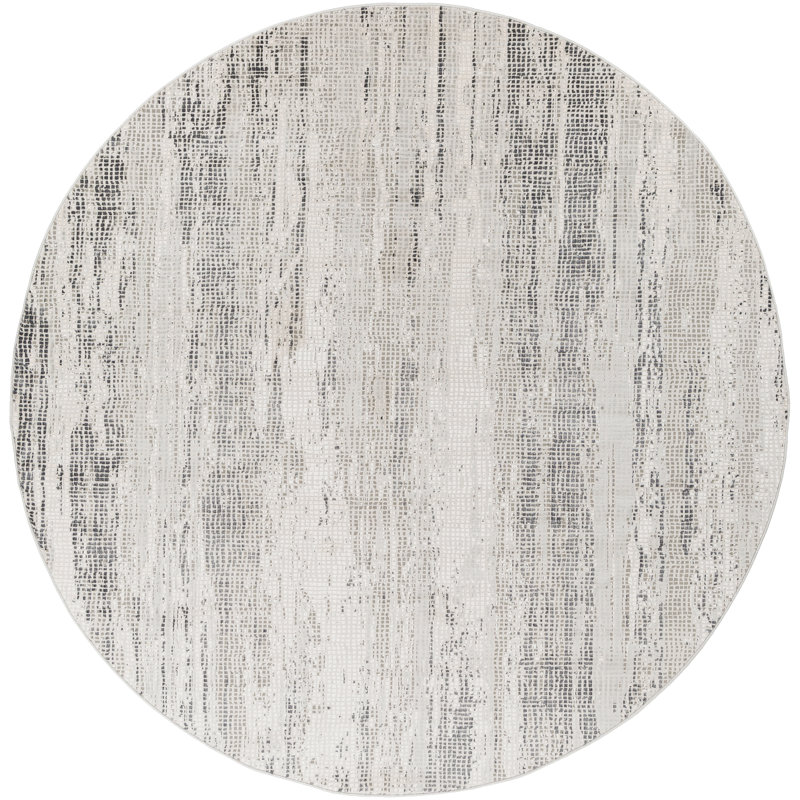 Tapis abstrait gris / gris anthracite Omaha, Round 7'