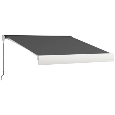 Dakota Fields 295cm W x 250cm D Polyester Cover Motorised Retractable Patio Awning,Door Canopy,Window Awning,Freestanding Awning