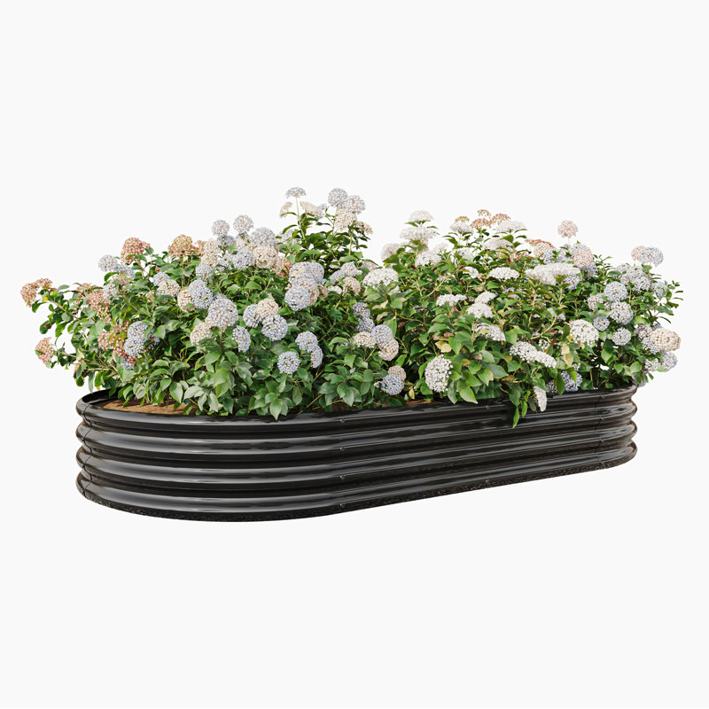 Lit de jardin surélevé Naomigrace, Noir, H 11,42 po x l 88,98 po x P 44,68 po