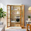 Vitrine de style rustique 71,2 po avec portes en verre - blanc et noir-119711212