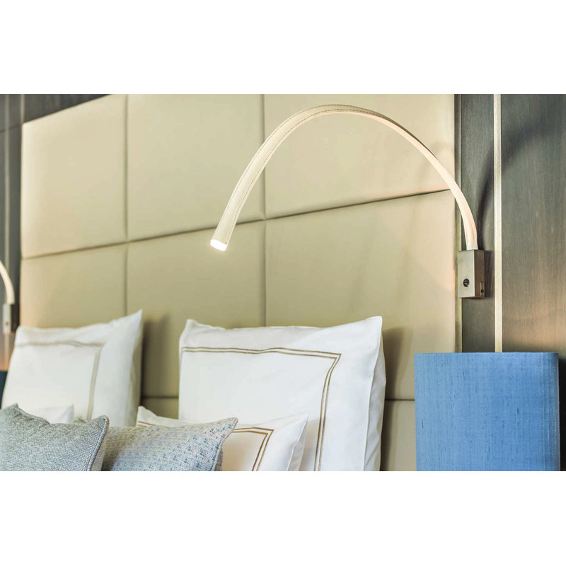 Flexiled Ap Leather 1-Light Spotlight, Satin Bronze, Ivory, 23.6" H x 4" W x 2" D