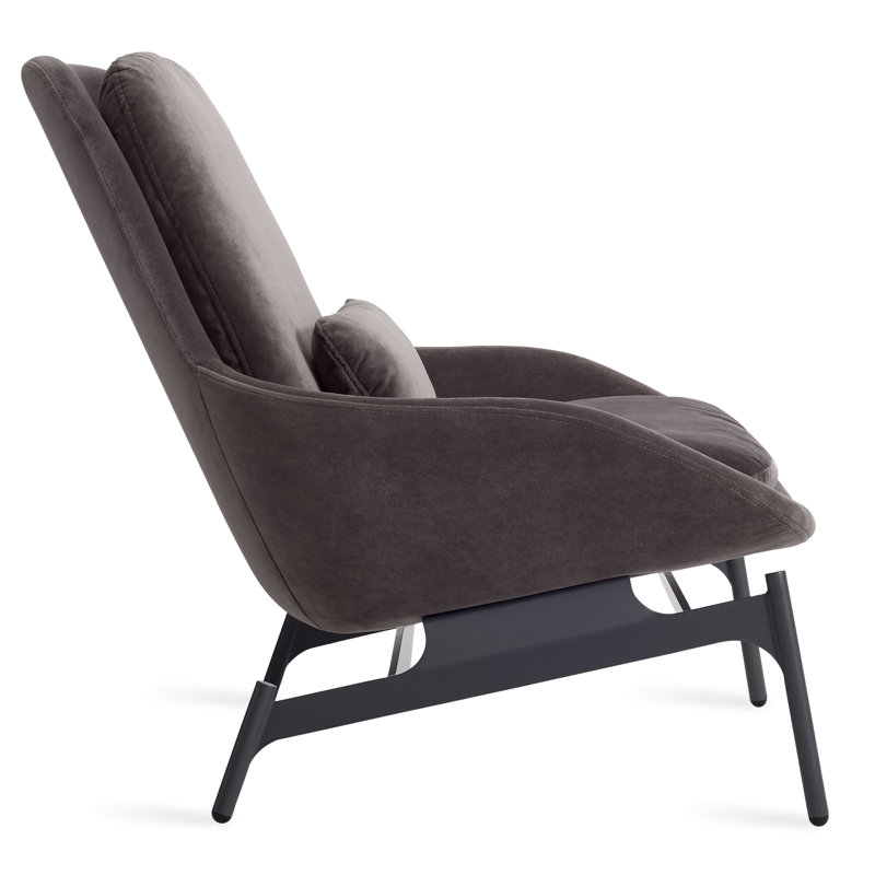 Field Lounge Chair, Storm Velvet Polyester Blend
