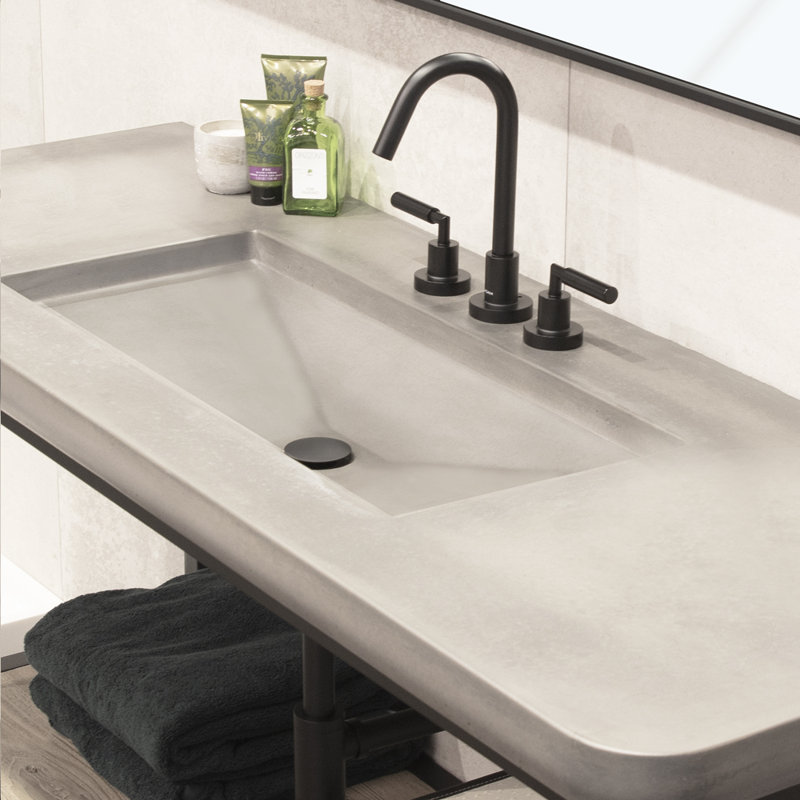 Cigno Widespread Bathroom Faucet with Drain Assembly, Matte Black