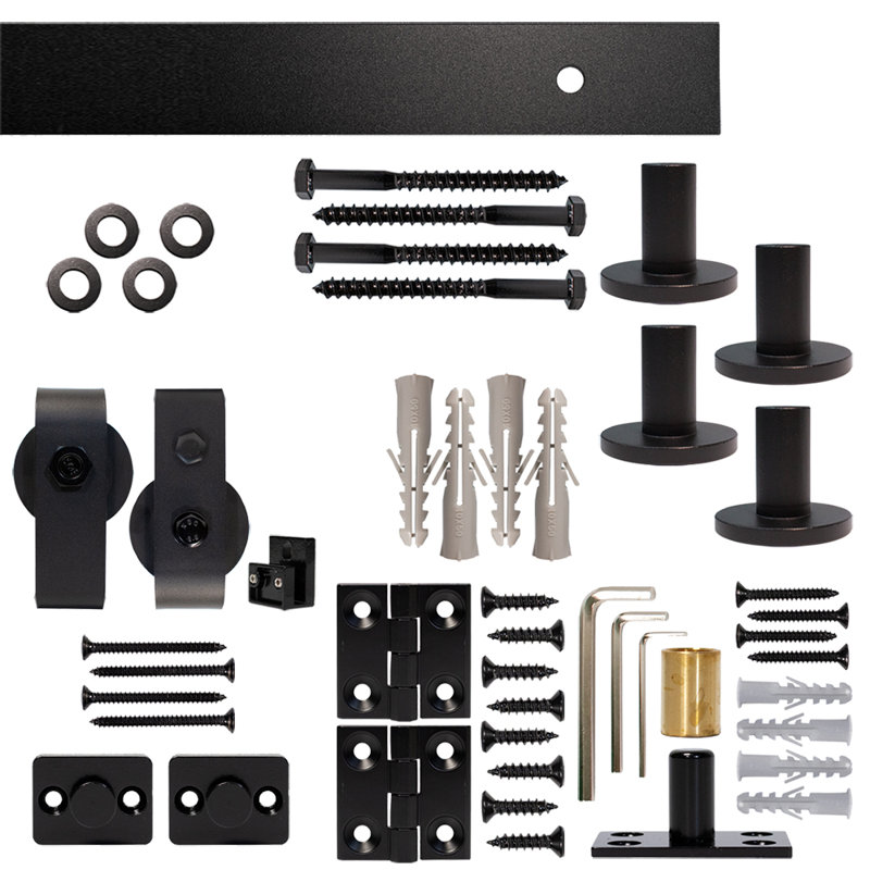 Black 63" Bi-Fold Barn Door Hardware Kit